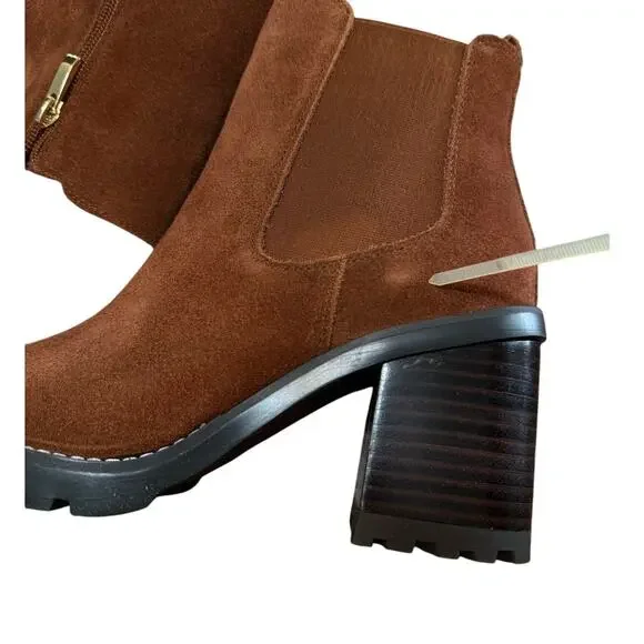 Franco Sarto Trent Women’s Ankle Boots Russet Brown Suede Leather Sz 7.5 WNWB - Picture 8 of 16